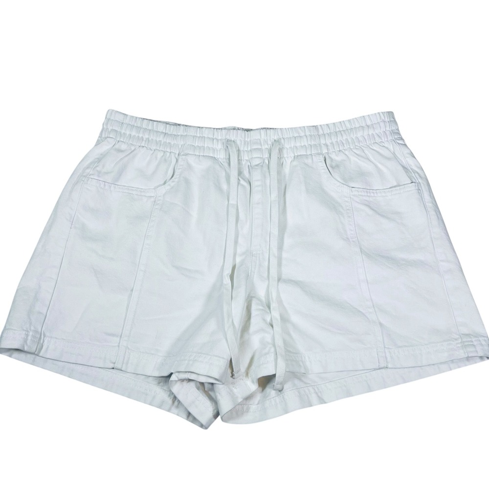 Universal Thread White Denim Shorts XL Elastic Waist Drawstring Cotton NWOT